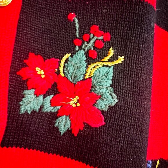 Tabi International Christmas Sweater Cardigan Holiday L - Picture 6 of 7